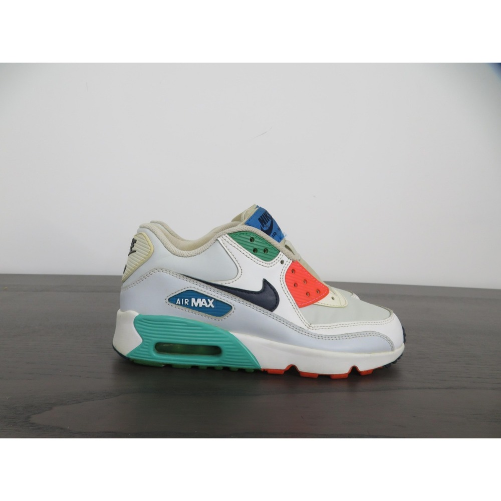 Nike Air Max 90 Shoes Youth 6Y White Multicolor Running Sneakers 833412-110 Gym